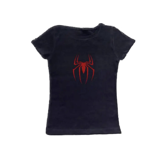 Cute black vintage spider baby tee🕷️🕸️